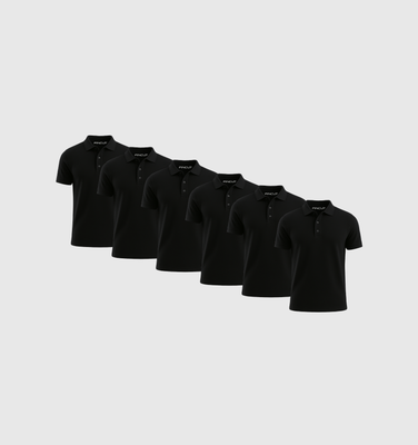 Pack de 6 Polos - Noir
