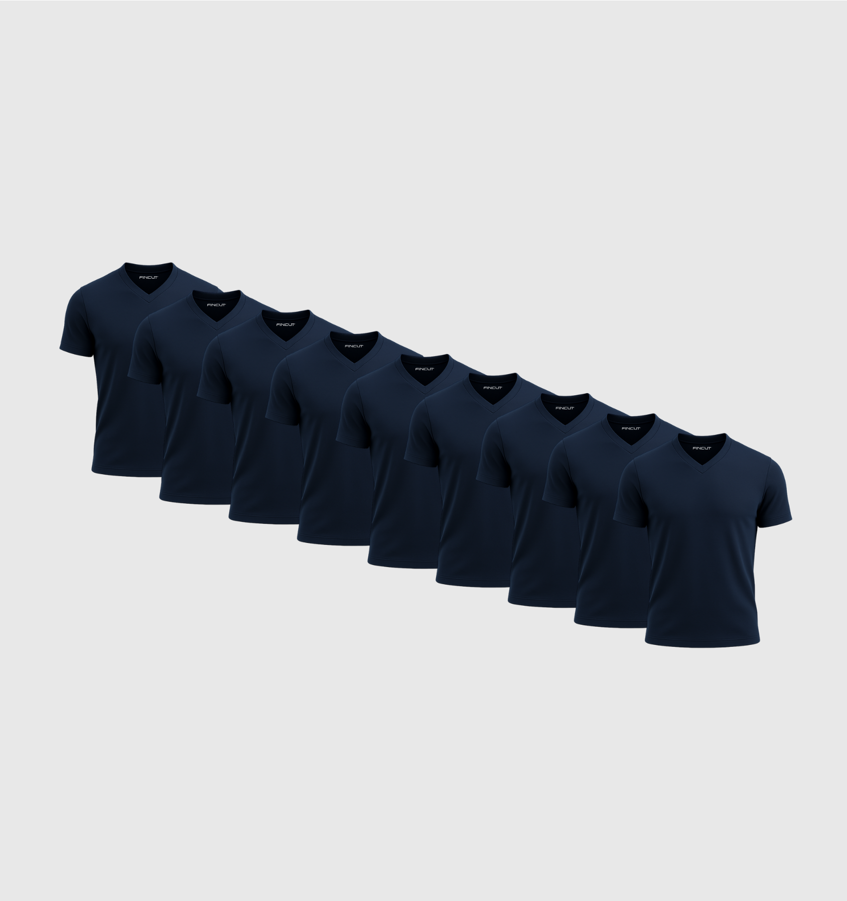 Pack de 9 Col V - Bleu marine