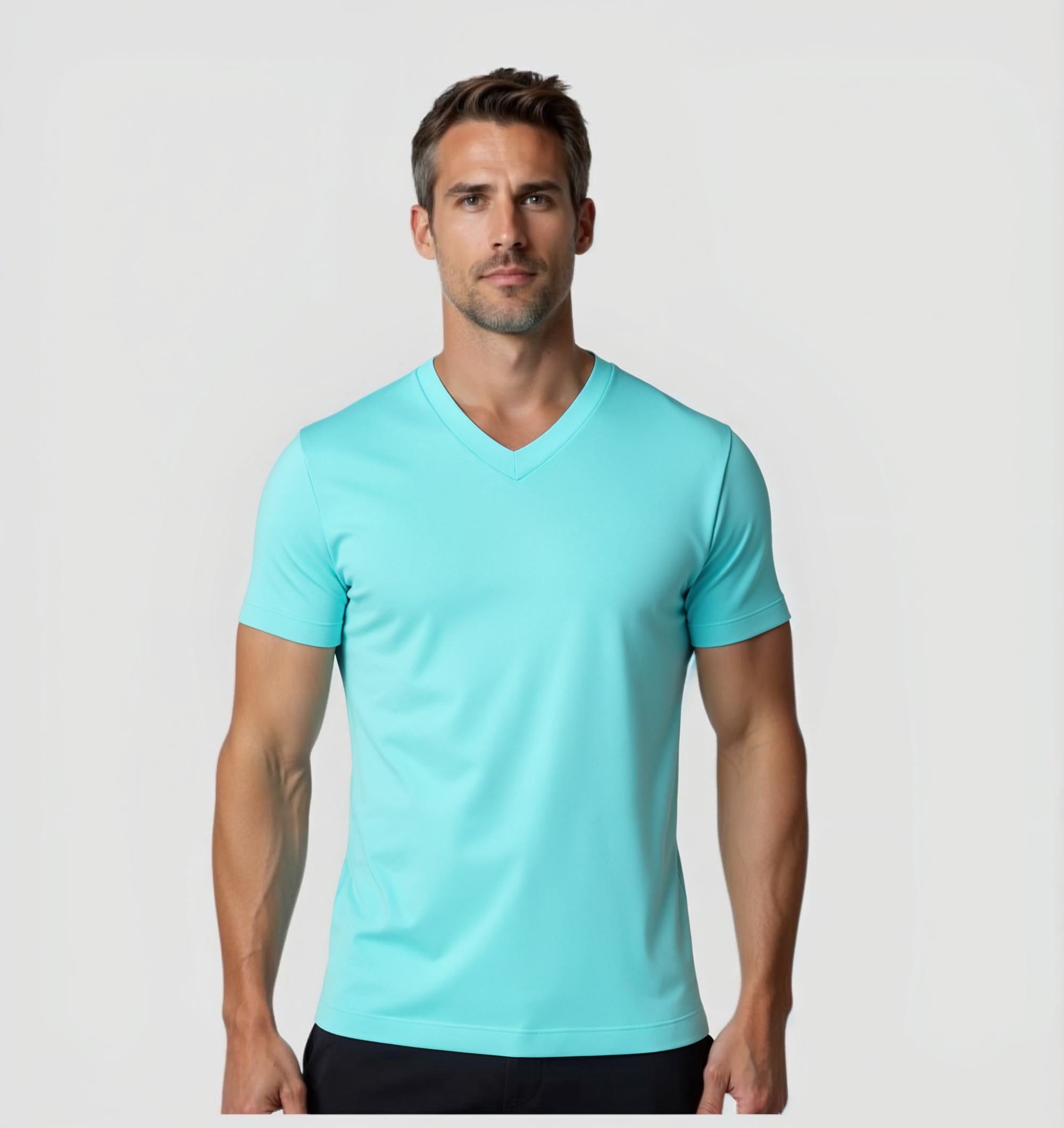 Pack de 4 Col V - Bleu turquoise