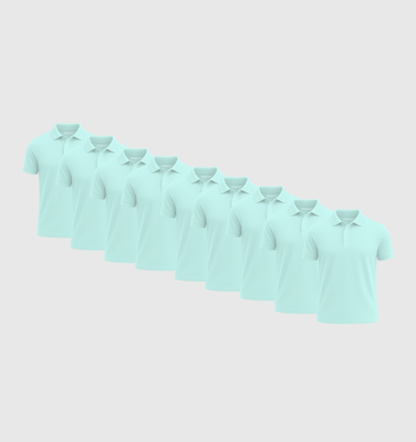 Pack de 9 Polos - Bleu turquoise
