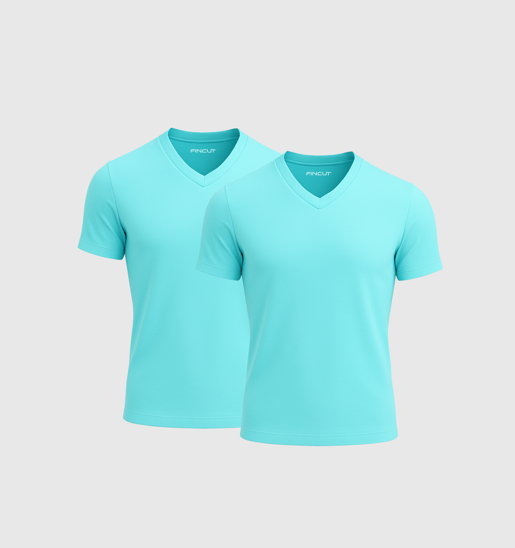 Pack de 2 Col V - Bleu turquoise