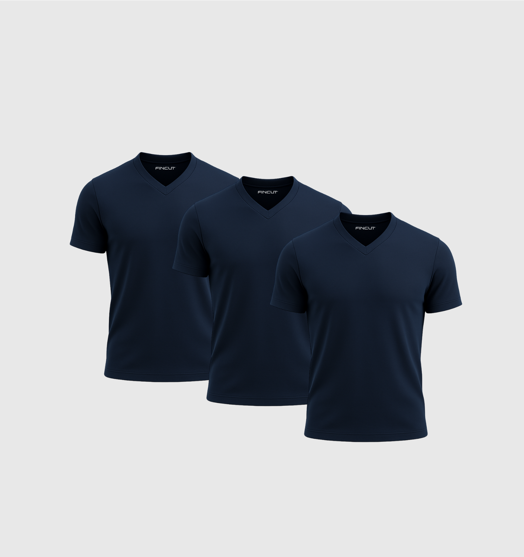 Pack de 3 Col V - Bleu marine