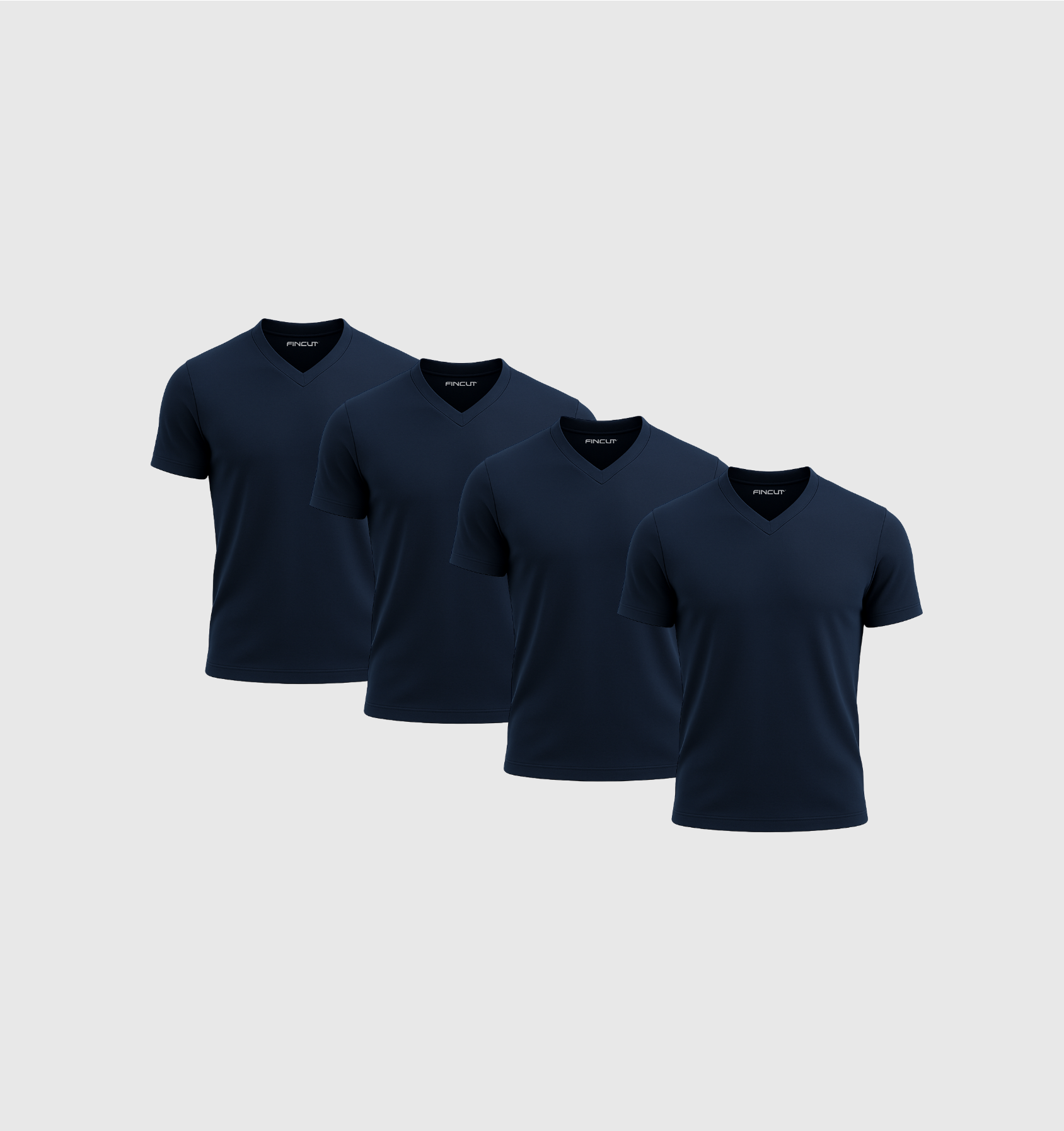 Pack de 4 Col V - Bleu marine