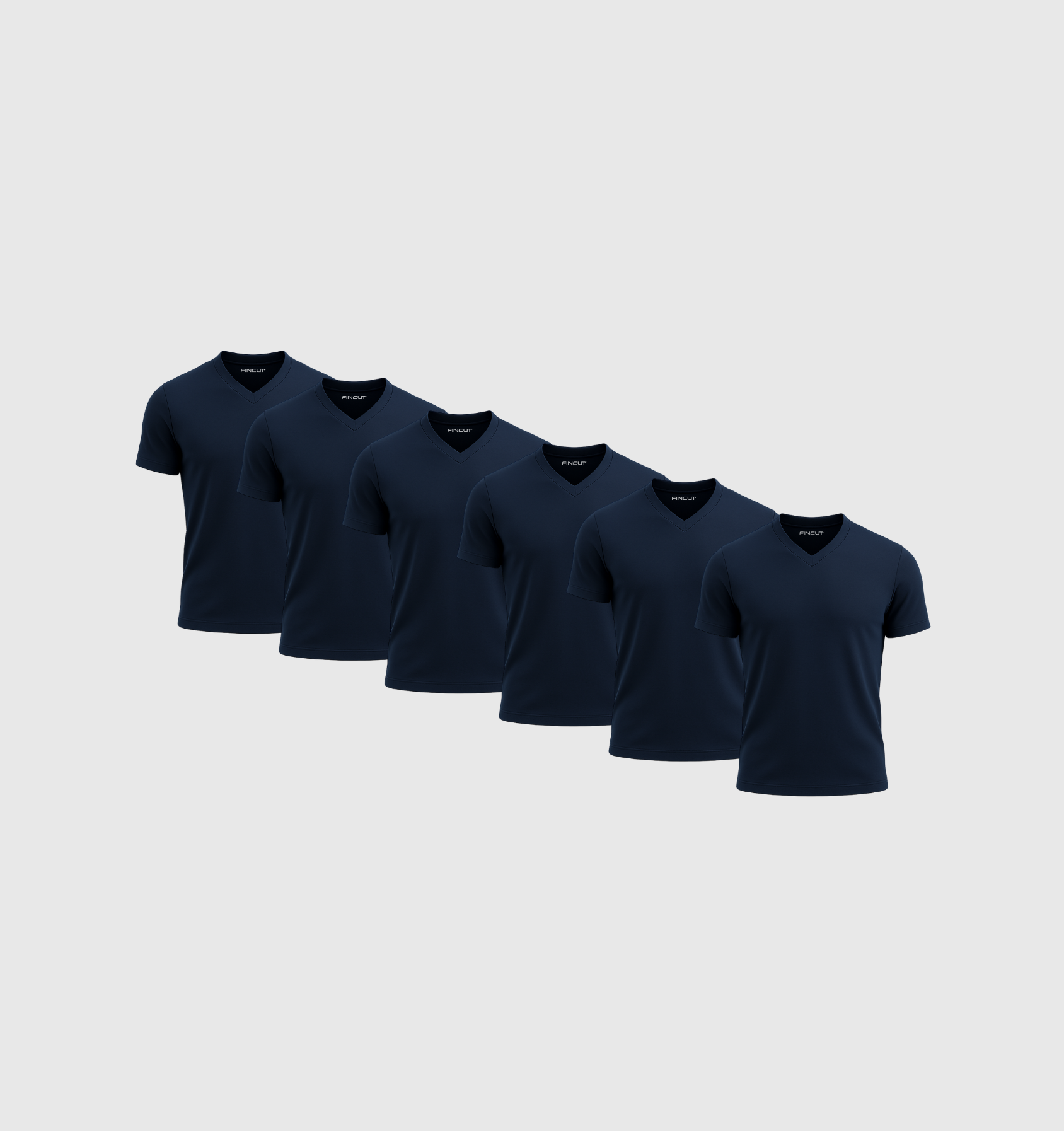 Pack de 6 Col V - Bleu marine
