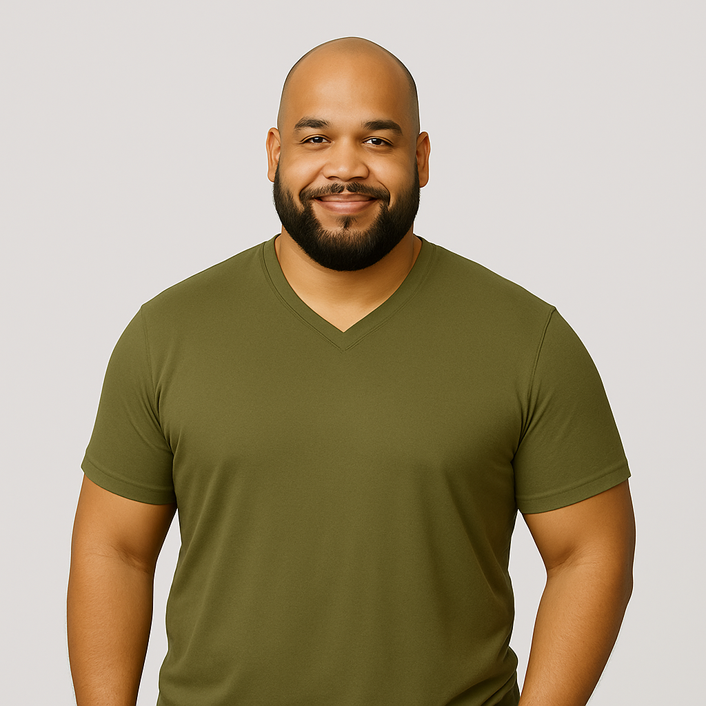 Le Tee-shirt Col V - Kaki